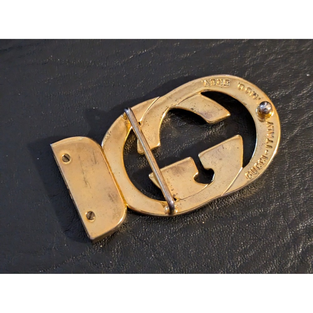 Gucci Interlocking Belt Buckle Gold Parfums Mod Brev Monogram 2.5 x 1.5 in - Picture 3 of 9
